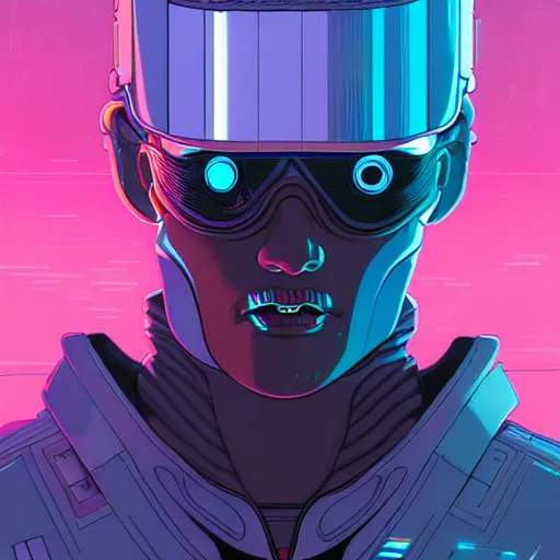 Image similar to A cyberpunk policemen cyborg on the street of a cyberpunk city art by Josan Gonzalez, sci-fi, highly detailed, digital painting, artstation, smooth, sharp focus, illustration, concept art by Josan Gonzalez and James Gurney and Mœbius