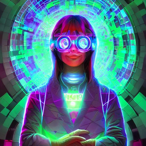 Image similar to skill magic geek inside matrix deepdream radiating a glowing aura stuff loot legends stylized digital illustration video game icon artstation lois van baarle, ilya kuvshinov, rossdraws,