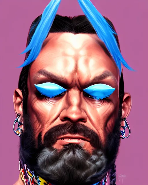 Prompt: realistic portrait of randy macho man savage, crying big blue tears, by james jean, by ross tran, ultra detailed, character design, concept art, trending on artstation,