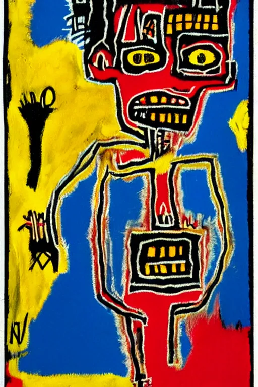 Image similar to Basquiat tarot card