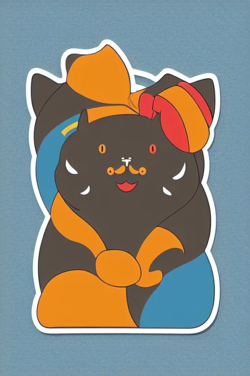 Image similar to Portrait of a cat as a sumo wrestler, sticker, colorful, illustration, highly detailed, simple, smooth and clean vector curves, no jagged lines, vector art, smooth