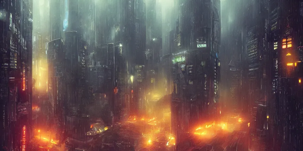 Image similar to blade runner city, by mobius,filmed,flying cars,raining at night,trending on ArtStation ,very detailed