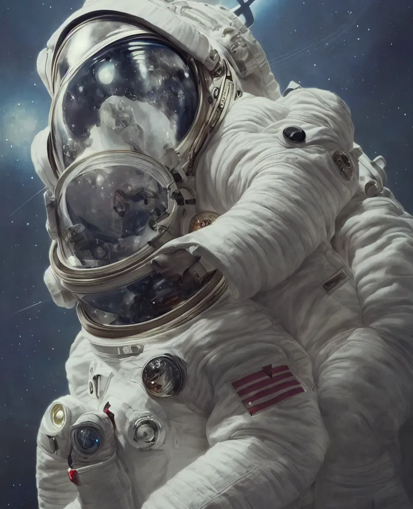 Prompt: realistic photography of an astronaut wearing an adidas space suit, deep focus, intricate, elegant, highly detailed, foggy, misterious, digital painting, artstation, concept art, matte, sharp focus, illustration, art by artgerm and greg rutkowski and alphonse mucha