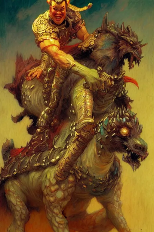 Image similar to monster, character design, tang dynasty, colorful, painting by gaston bussiere, craig mullins, j. c. leyendecker, tom of finland