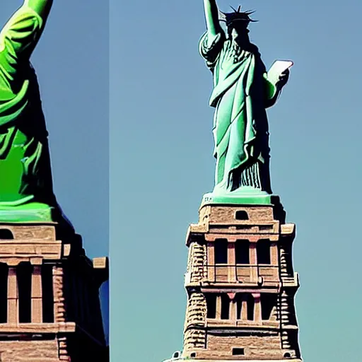 Image similar to Mr. Beast as the statue of liberty