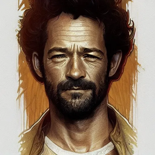 Prompt: amazing lifelike award winning pencil illustration of Luke Perry trending on art station artgerm Greg rutkowski alphonse mucha cinematic