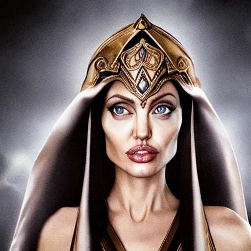 Image similar to an amazing award winning photo of angelina jolie as princess zelda