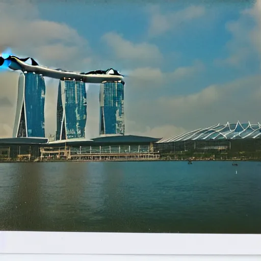 Image similar to polaroid photo of marina bay sands