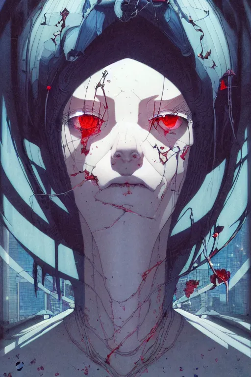 Image similar to prompt : city goth portrait soft light painted by james jean and katsuhiro otomo and erik jones, inspired by akira anime, smooth face feature, intricate oil painting, high detail illustration, sharp high detail, manga and anime 1 9 9 9