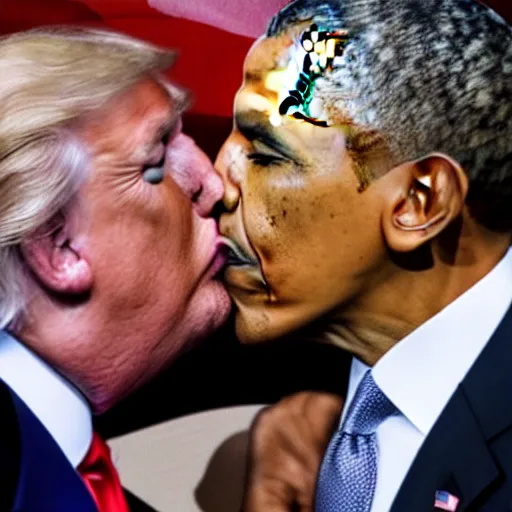 Image similar to obama kissing donald trump