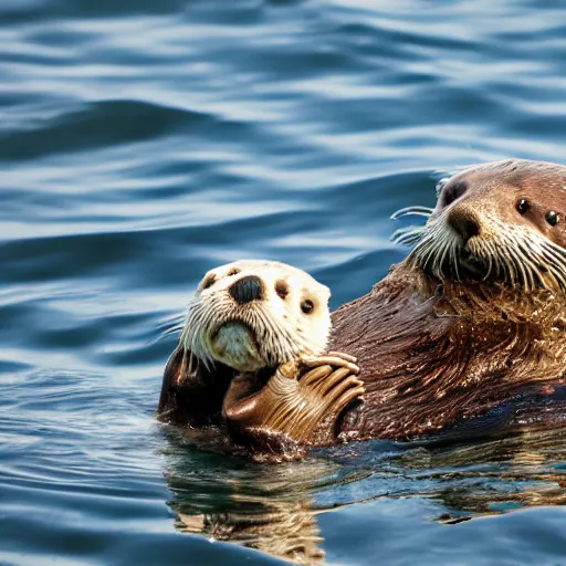 Prompt: Professional photo of a sea otter