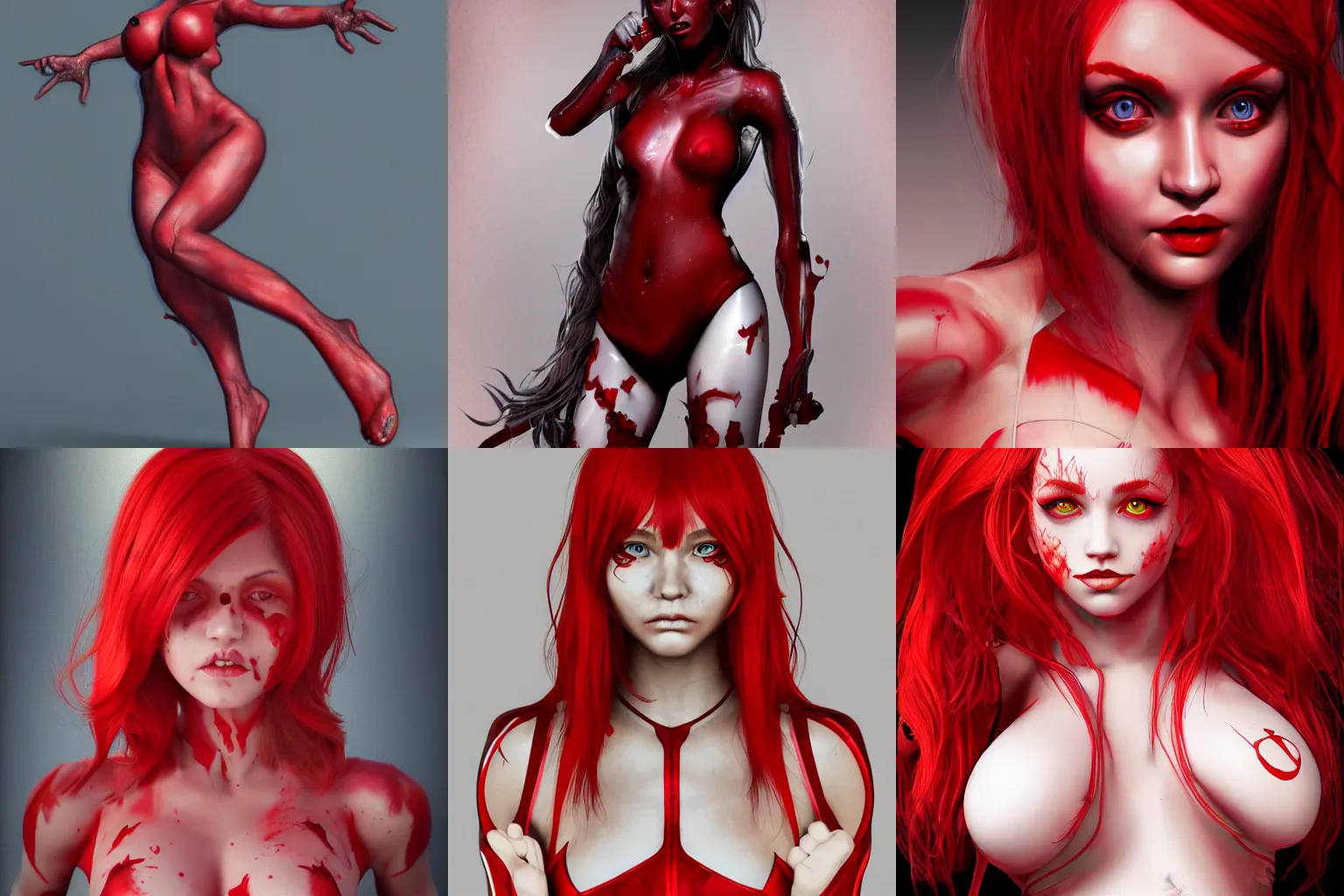 Prompt: Red Devil Girl, artstation, detailed and realistic
