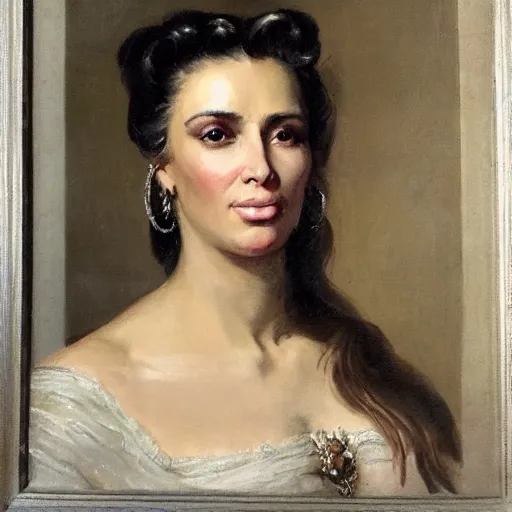 Image similar to portrait of kim kardashian by peter paul rubens