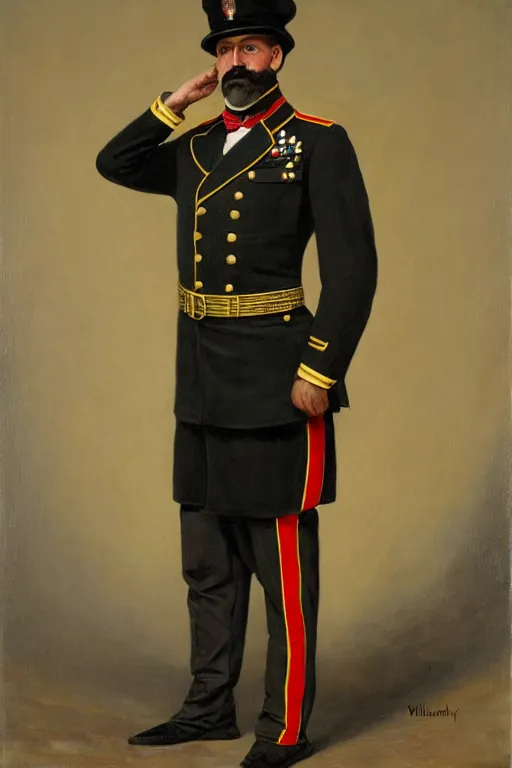 Image similar to full body portrait of the dictator of the miami heat, 1 8 8 9, in full military garb, oil on canvas by william sidney mount, trending on artstation