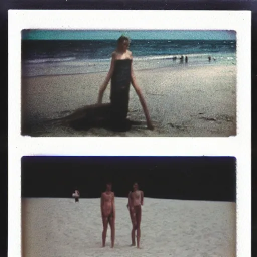 Prompt: polaroid beach gender reversal Tarkovsky