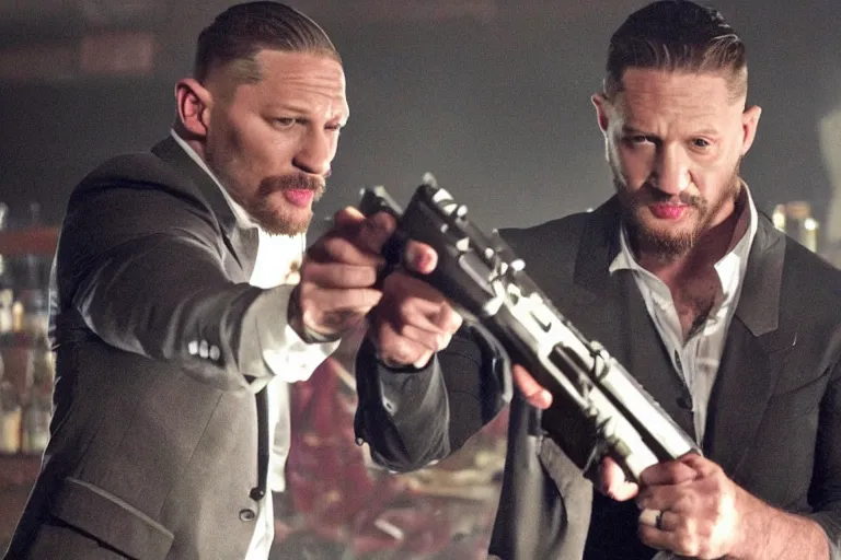 Image similar to film still of Tom Hardy as Max Payne at Club RagnaRock in the Max Payne movie, 4k