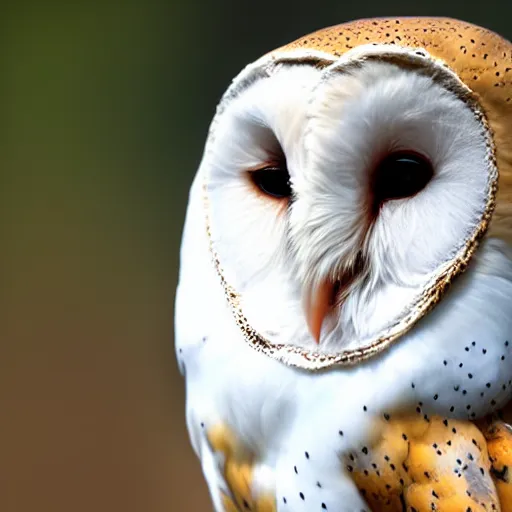 Image similar to barn owl in a suit, very detailed, album photo, canon shot