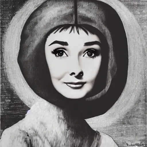 Image similar to audrey hepburn art by leonardo da vinci