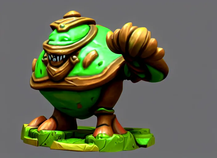 Prompt: funguar, stylized stl fantasy miniature, 3 d render, activision blizzard style, hearthstone style