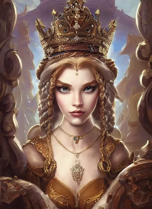 Prompt: digital painting of royal princess girl by filipe pagliuso and justin gerard symmetric fantasy highly detailed realistic intricate port