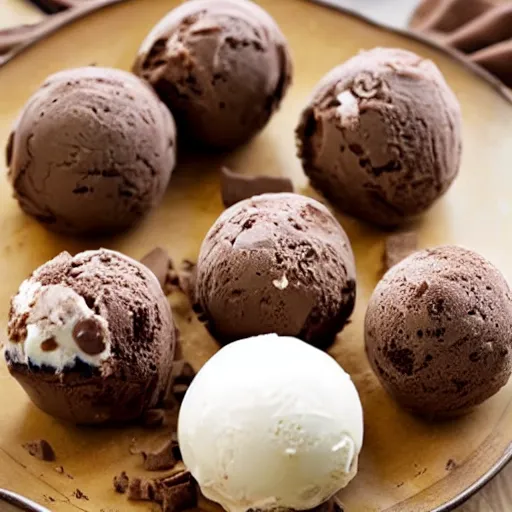 Image similar to fudge cookie ice cream balls