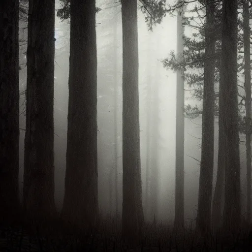 Image similar to a very detailed photograph of a wendigo in a dark foggy forest 4 k, high resolution, still, landscape, hd, dslr, hyper realistic