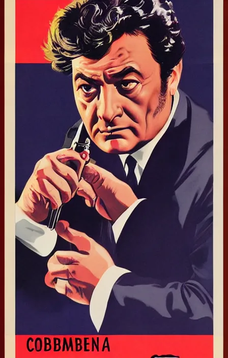 Image similar to columbo in 1 9 5 0 s pulp spy thriller movie poster, highly detailed, illustration, mgm studios, david klein, reynold brown