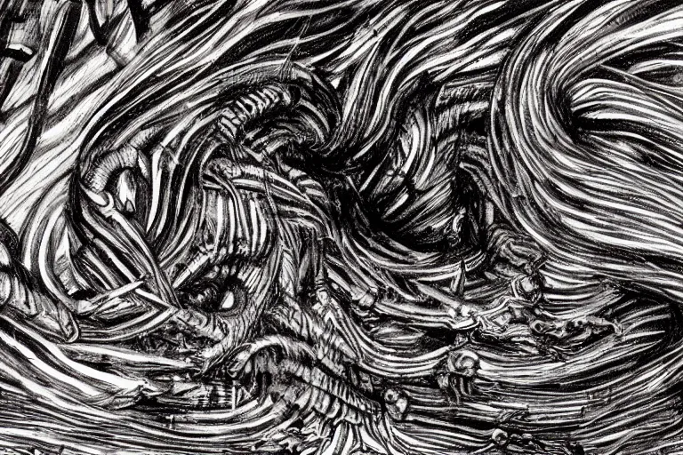 Image similar to Charybdis by Jennifer Rossier and HR Giger