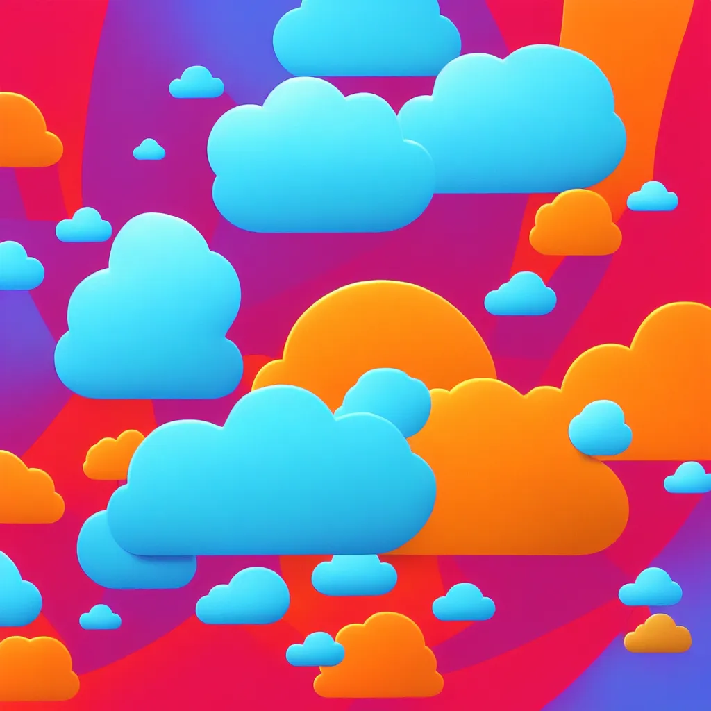 Image similar to a simple micro-service deployed to a public cloud, security, attack vector, trending on Artstation, painting by Jules Julien, Leslie David and Lisa Frank, muted colors with minimalism