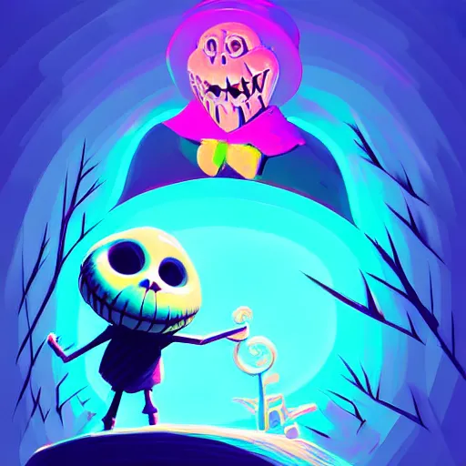 Image similar to curled perspective digital art of a cute!!! smiling!!!! grandpa!!!!!!! with a photo camera by anton fadeev from nightmare before christmas