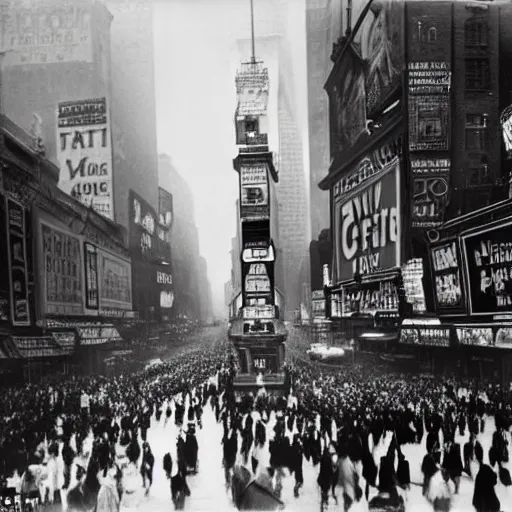 Prompt: alfred stieglitz black and white photo of times square in 1 9 3 3