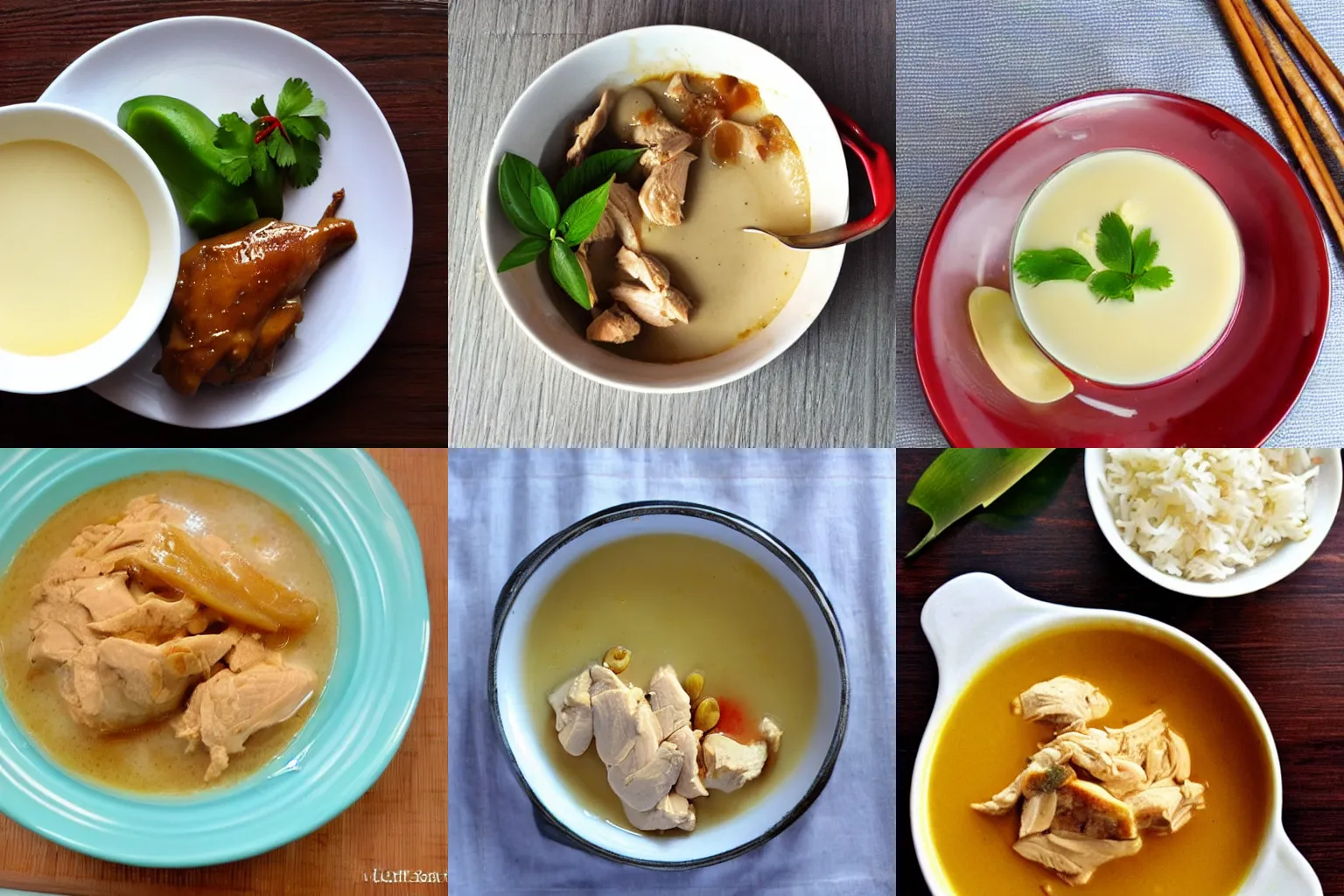 Prompt: delicious vanilla condensed milk on Thai chicken, food blog photo