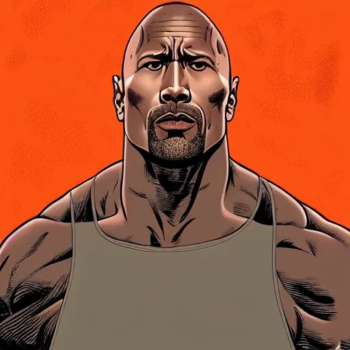 Image similar to “ dwayne johnson retro minimalist portrait by jean giraud, moebius starwatcher comic, 8 k ”