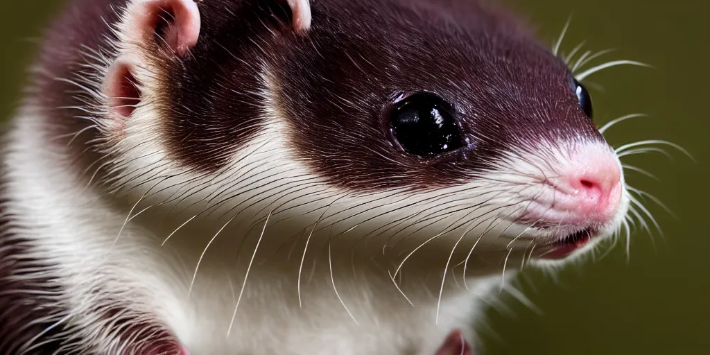 Prompt: Close up of a crying ferret, photo realistic, dramatic lighting, Nat Geo award winner, 100mm lens, bokeh