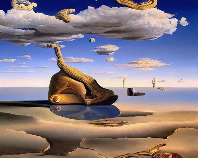 Image similar to a painting of a landscape, a surrealist painting by salvador dali, cgsociety, fantastic realism, surrealist, detailed painting