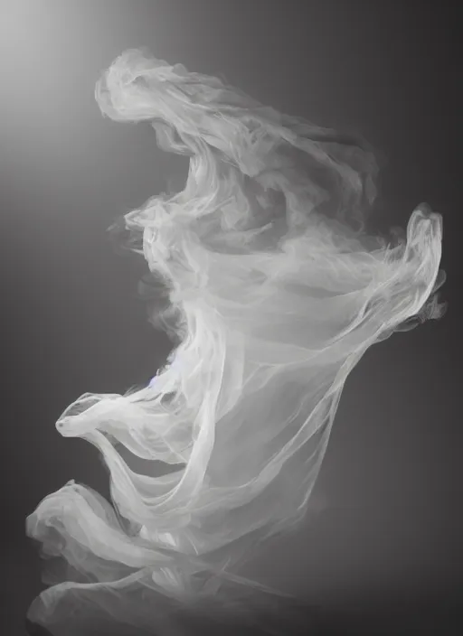 Image similar to a Photorealistic dramatic hyperrealistic render of a glamorous beautiful Female smoke dancer by Ken Brower and Deborah Ory of NYC Dance project,Lois Greenfield,Flowing cloth and smoke,Beautiful dynamic dramatic dark moody lighting,volumetric,shadows,cinematic atmosphere,Octane render,8K