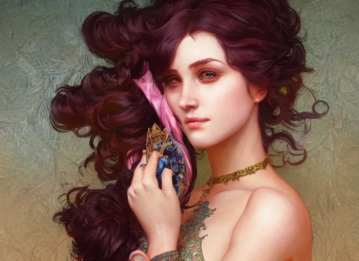 Image similar to masked, perfectly-centered-Portrait of the most beautiful woman on the planet , intricate, highly detailed, artstation, concept art, smooth, sharp focus, illustration,award-winning, Unreal Engine 5, 8K, art by artgerm and greg rutkowski and alphonse mucha