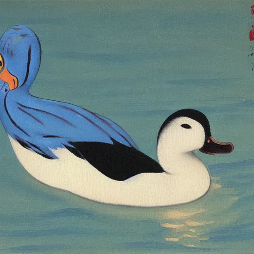 Image similar to a duck on the prowl oil painting Tsuguharu Foujita