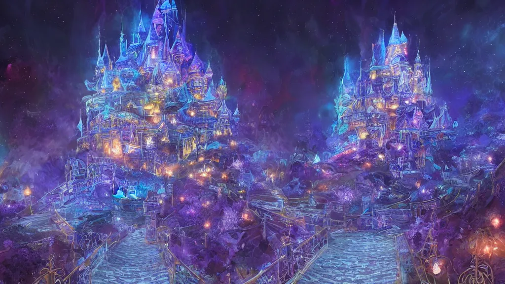 a detailed magical crystal castle made of light | Stable Diffusion | OpenArt