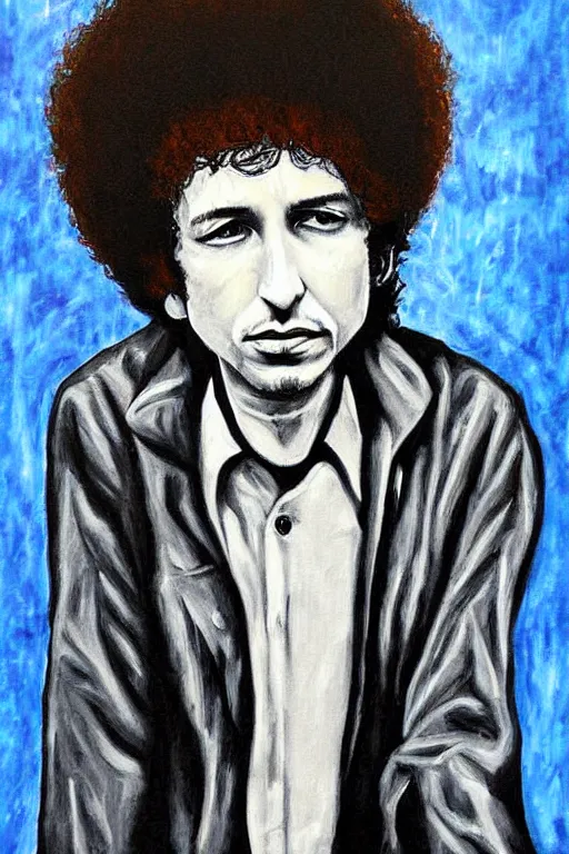 Image similar to Poster artwork, painting of Bob Dylan by Bob Dylan