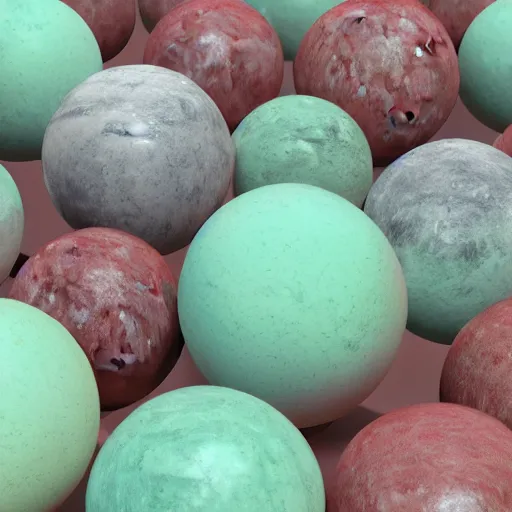 Prompt: 3D render of colored marble balls, 4k detailed render, octane engine, cgsociety, 8k
