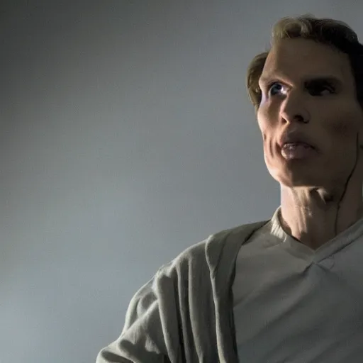 Prompt: Live Action Still of Jerma in The Exorcist, real life, hyperrealistic, ultra realistic, realistic, highly detailed, epic, HD quality, 8k resolution, body and headshot, film still