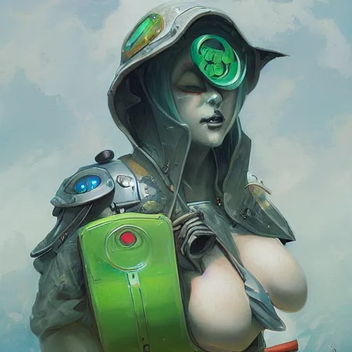 Image similar to a green rescue life belt by Peter Mohrbacher