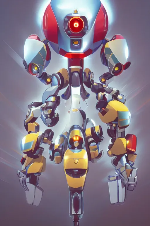 Image similar to metabots medabots medarotto medarot robot minimalist comics, behance hd by jesper ejsing, by rhads, makoto shinkai and lois van baarle, ilya kuvshinov, rossdraws global illumination ray tracing hdr radiating a glowing aura