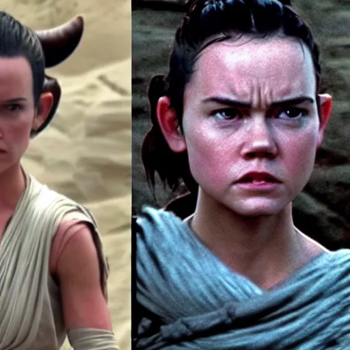 Prompt: rey from star wars in the real world