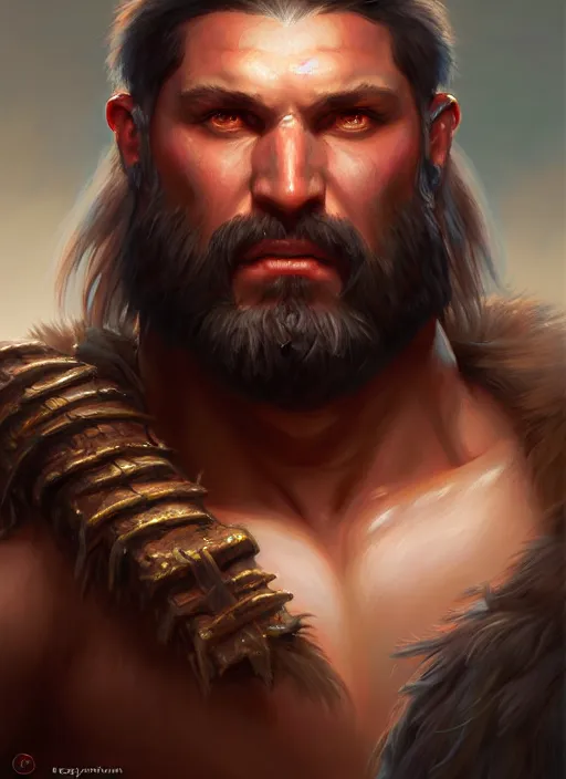 Prompt: a _ fantasy _ style _ portrait _ painting _ of barbarian oil _ painting _ unreal _ 5 _ daz. _ rpg _ portrait _ extremely _ detailed _ artgerm _ greg _ rutkowski _ greg