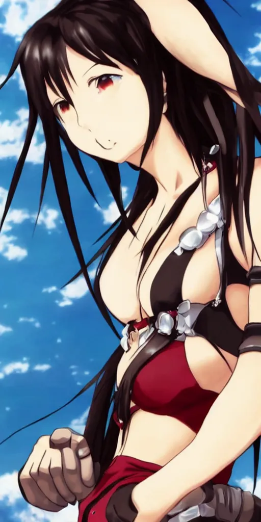 Image similar to beautiful anime with tifa lockhart