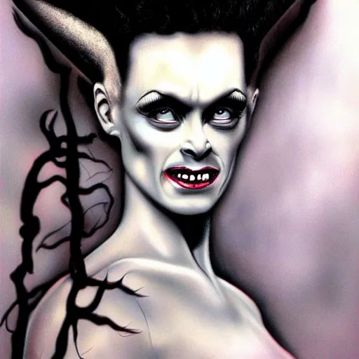 Image similar to realistic airbrush art bride of frankenstein c - 1 2. 0