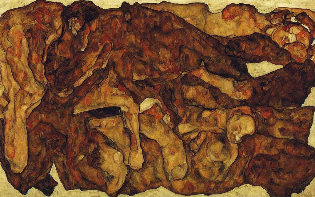 Image similar to a painting by egon schiele