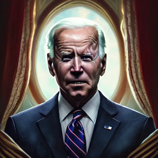 Image similar to president joe biden as reptiliod, conspiracy, ultra realistic, concept art, intricate details, eerie, highly detailed, photorealistic, octane render, 8 k, unreal engine. art by artgerm and greg rutkowski and alphonse mucha